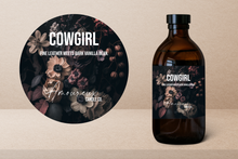 Load image into Gallery viewer, Cowgirl, The Minimalist Vessel, Luxe Rose Gold, 15oz Candle, Fine Leather Meets Dark Vanilla Bean
