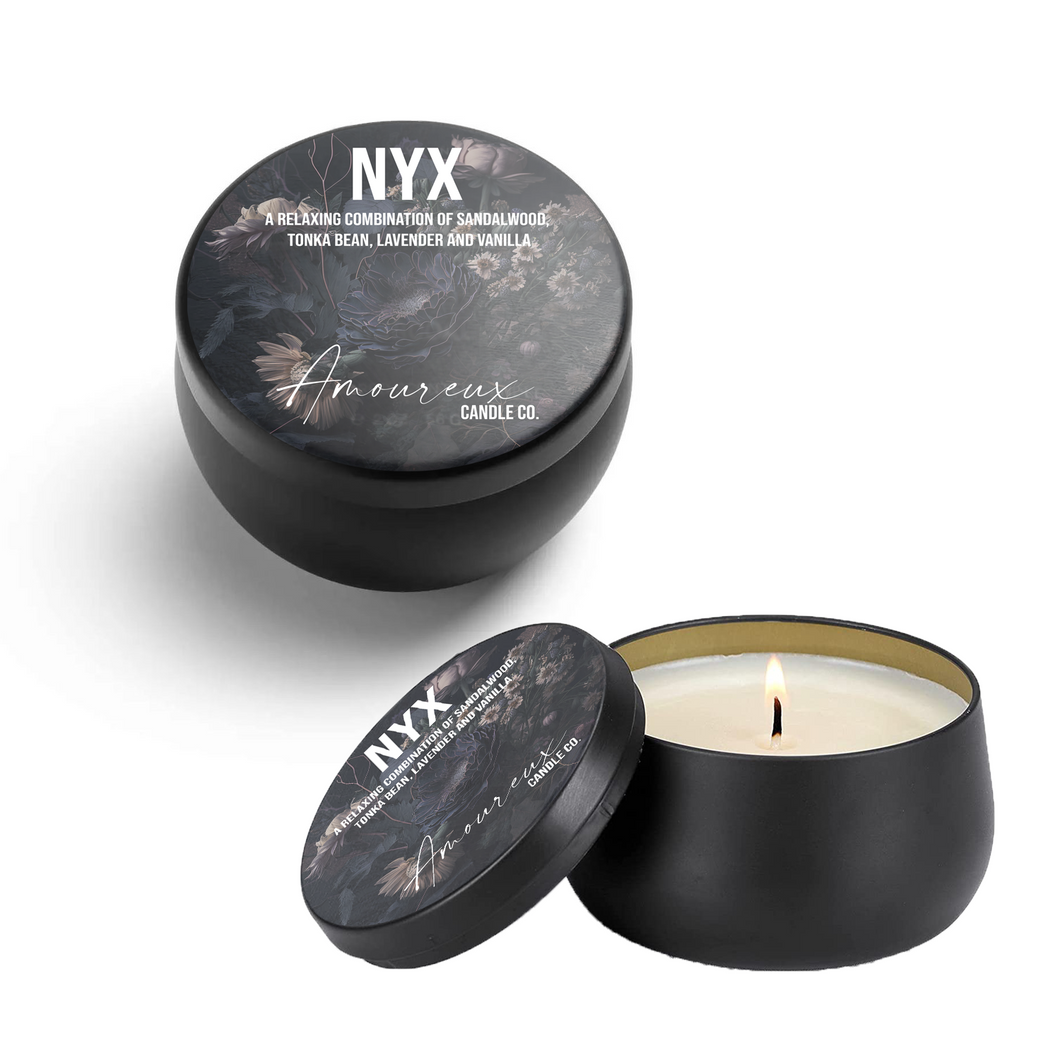 Nyx - Custom Fragrance, Luxury Candle - Relaxing combination of Sandalwood, Tonka Bean, Lavender and Vanilla